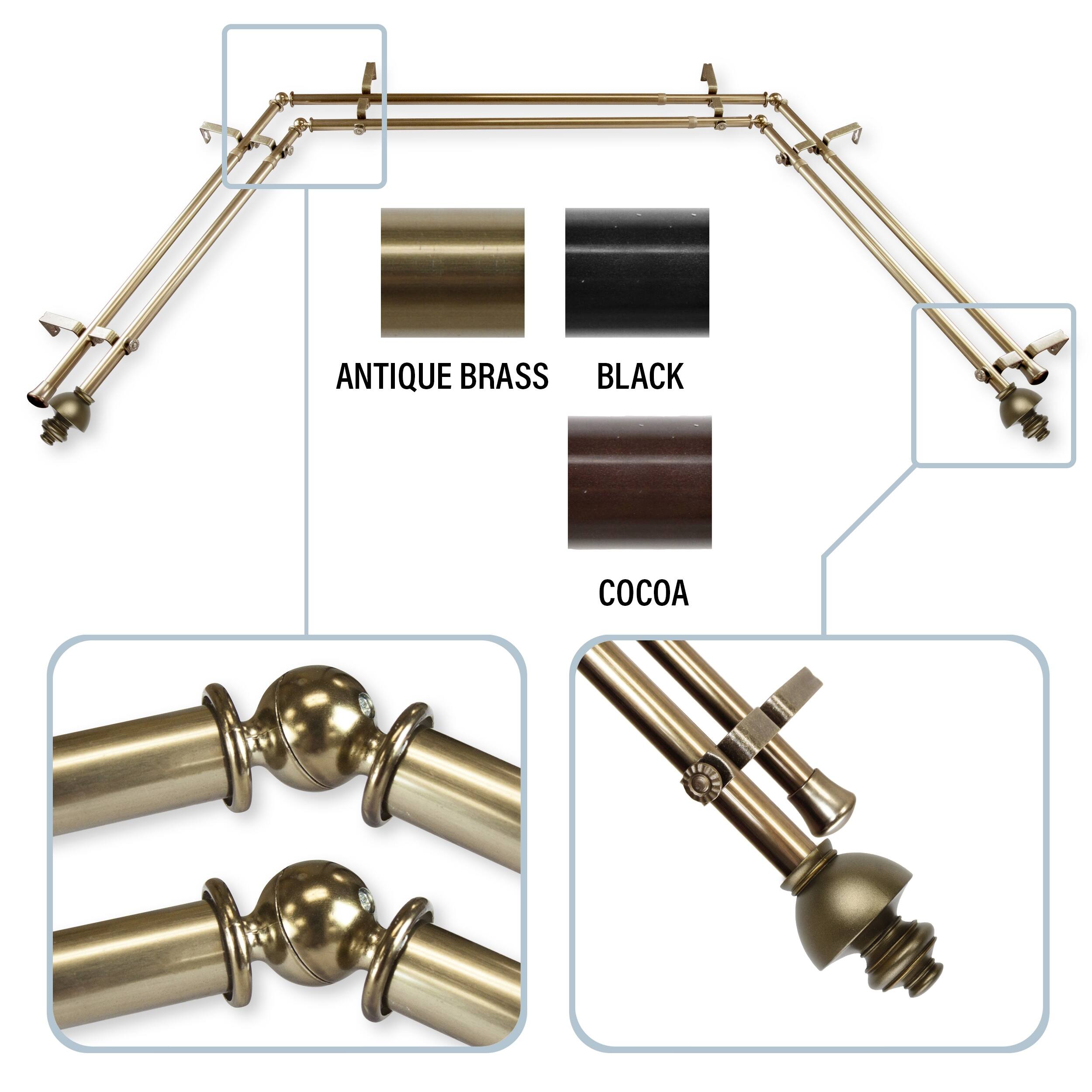 InStyleDesign Monarch 13/16" Double Bay Window Curtain Rod Bed Bath & Beyond 33327560